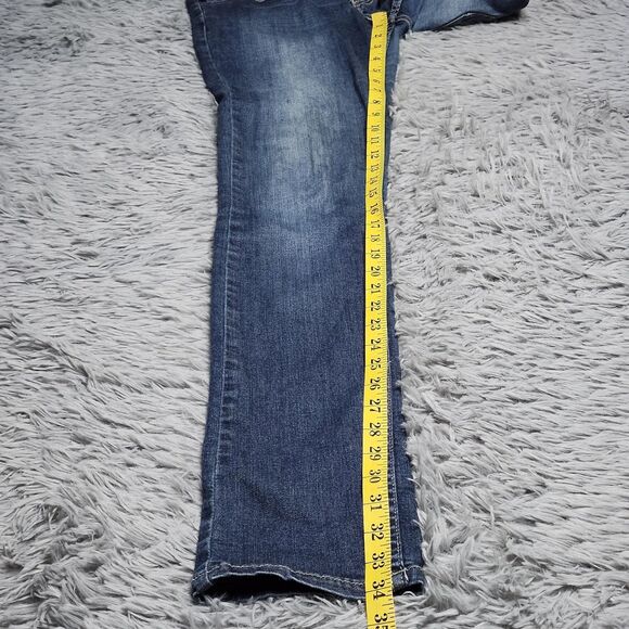 Paris Blues Jeans Teen Womens 13 Straight Fit Low Rise Embroidered Pockets Denim - Picture 7 of 14